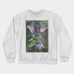 Watercolour painting of purple blue harebells Crewneck Sweatshirt